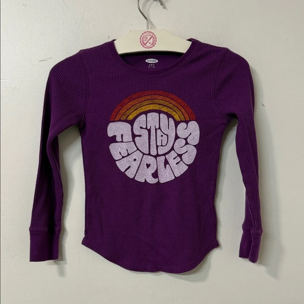 Old Navy Kids Long Sleeve Tee in Purple with Graphic 2019